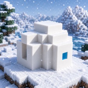 Miniatur Igloo Minecraft ukuran 4,1cm 