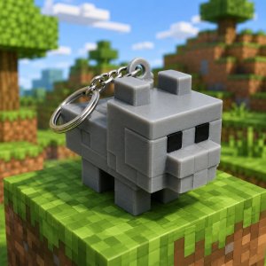 Gantungan kunci kucing minecraft/kitten minecraft ukuran 5,3cm